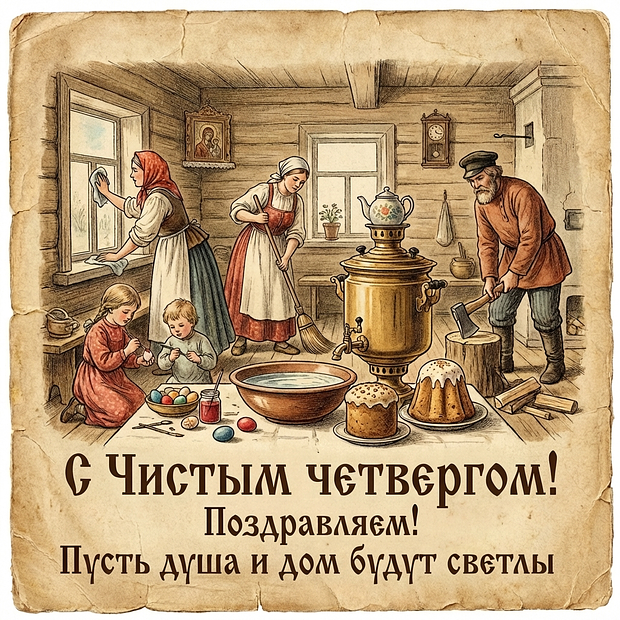 Добрая открытка с Чистым четвергом
