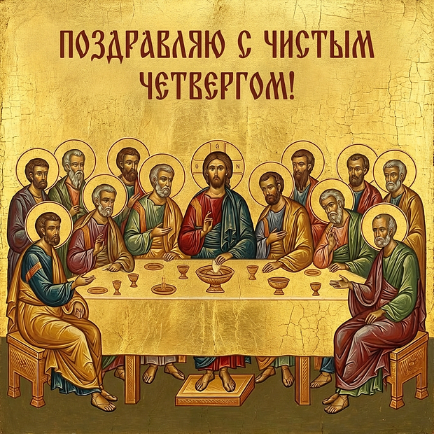 Красивая открытка с Чистым четвергом

