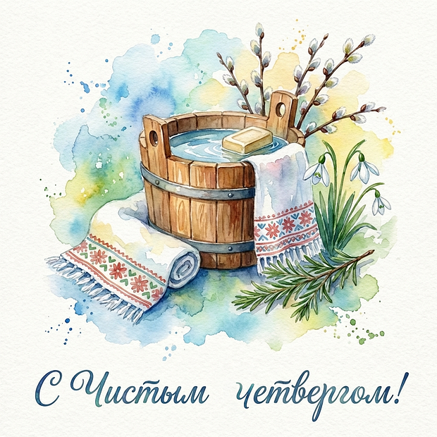 Открытка с Чистым четвергом

