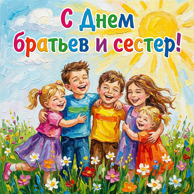 Бесплатная открытка с Днем братьев и сестер
