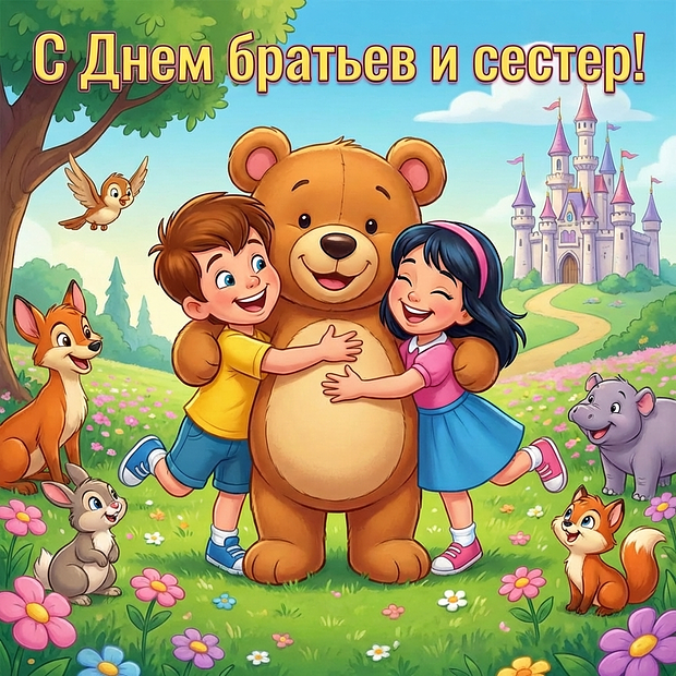 Скачать открытку на День братьев и сестер
