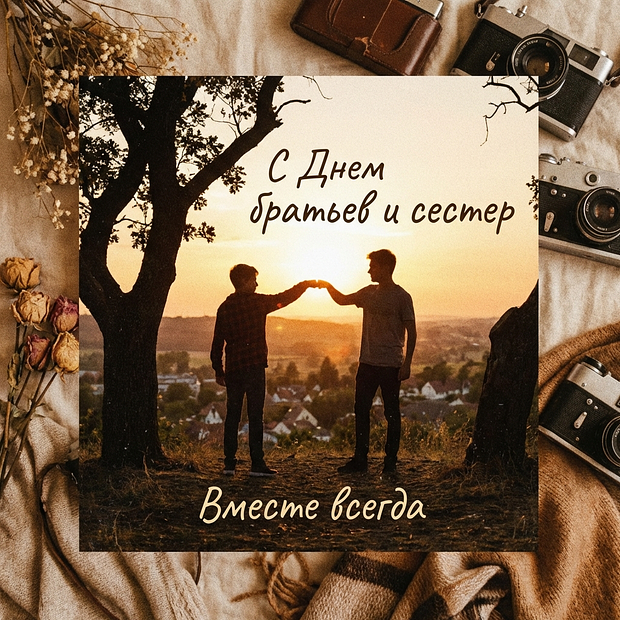 Открытка с Днем братьев и сестер

