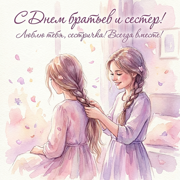 Скачать бесплатно открытку с Днем братьев и сестер
