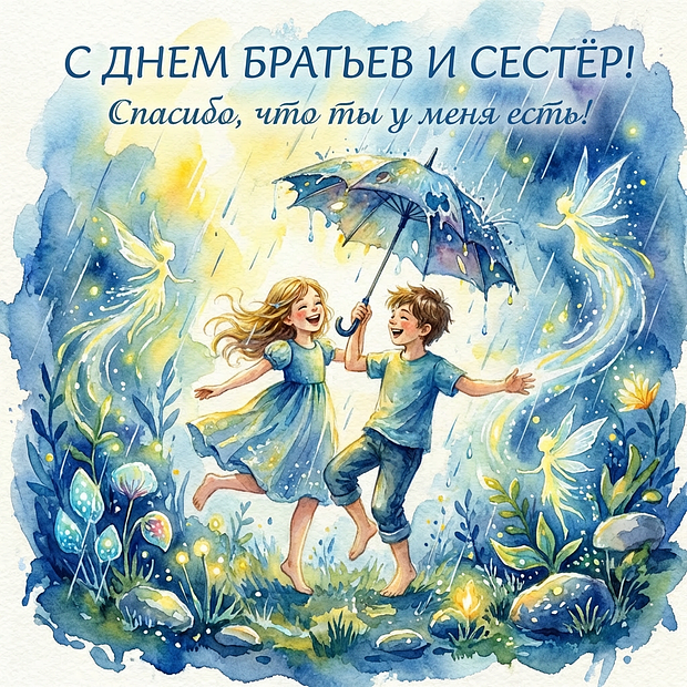 Красивая картинка с Днем братьев и сестер
