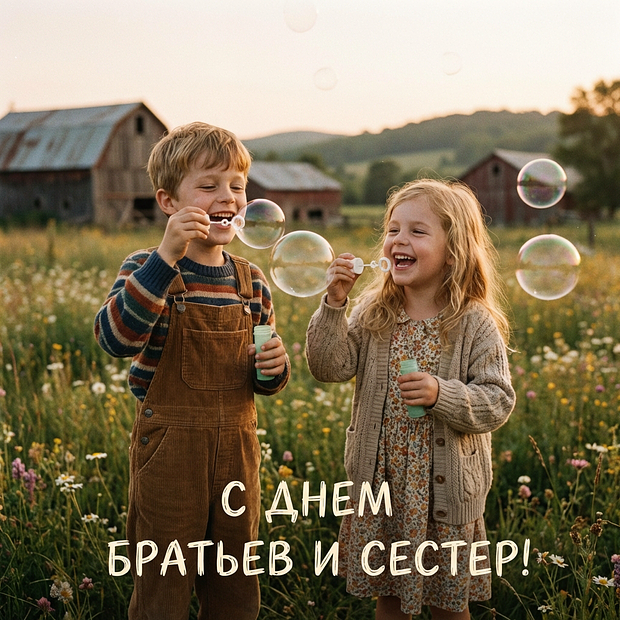 Открытка с поздравлением с Днем братьев и сестер
