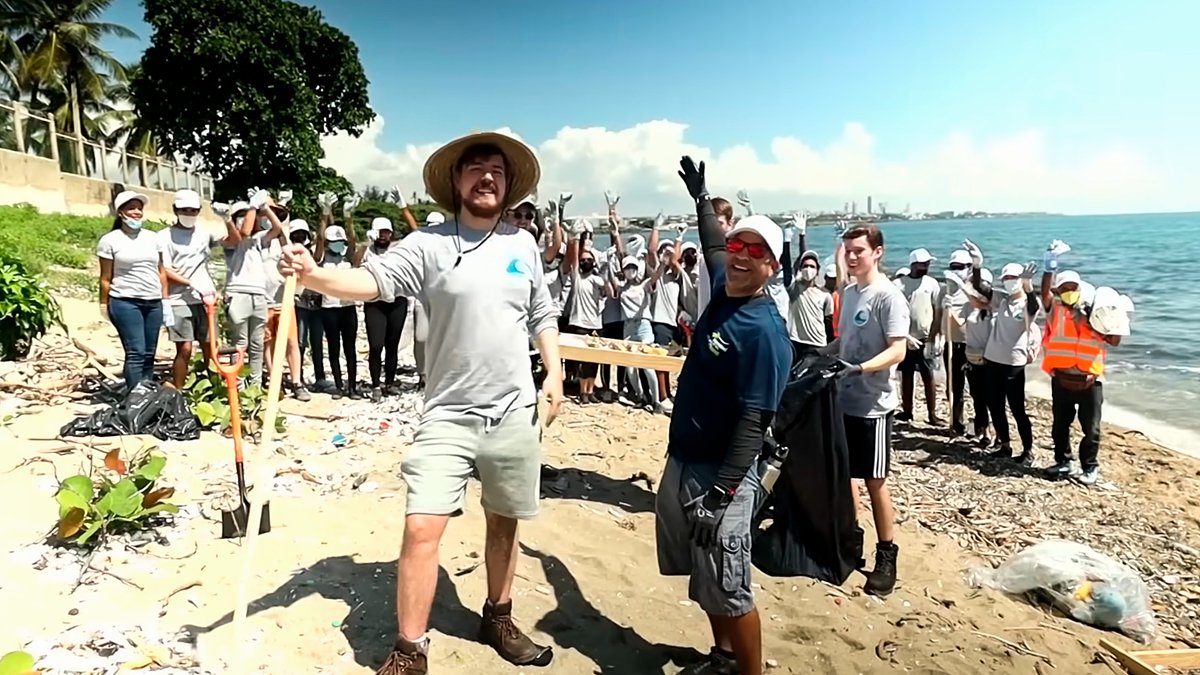 MrBeast участвовал в крупной инициативе по очистке океана от мусора 