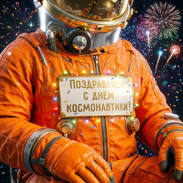 Скачать бесплатно открытку с Днем космонавтики