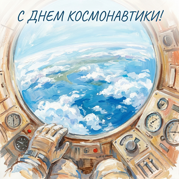 Скачать открытку на День космонавтики