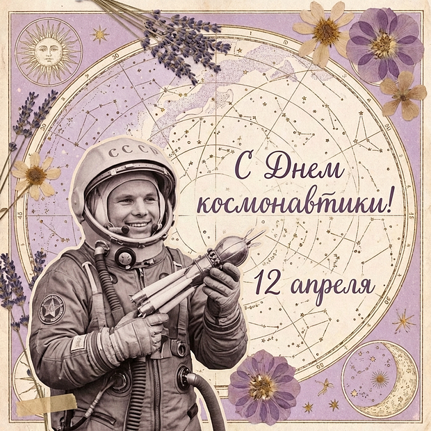Картинка с Днем космонавтики