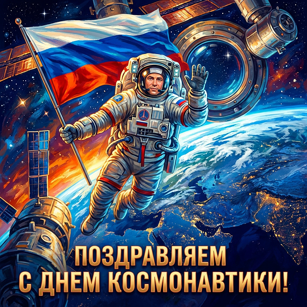 Картинка с Днем космонавтики