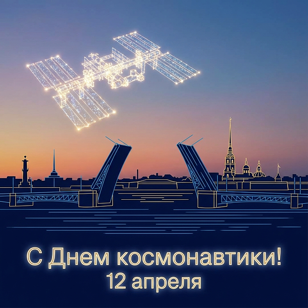 Картинка с поздравлением на День космонавтики