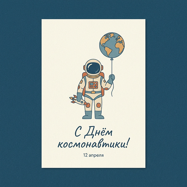 Картинка с Днем космонавтики