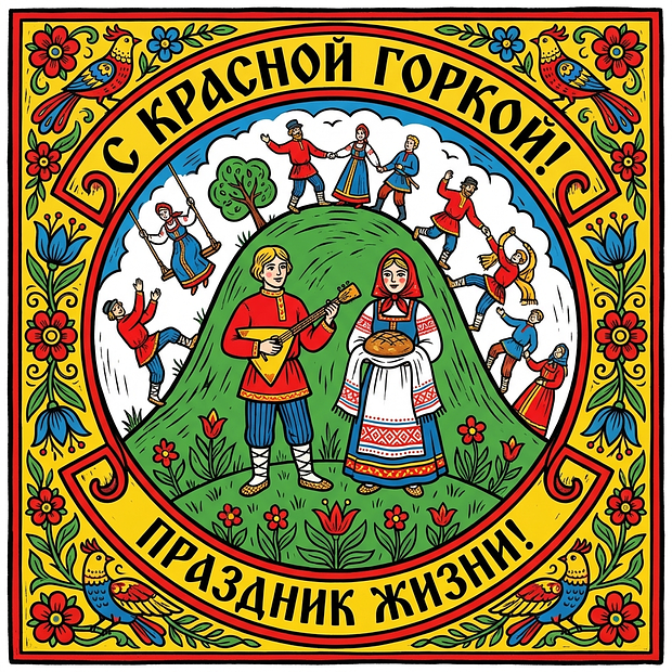 Скачать бесплатно открытку с Красной горкой
