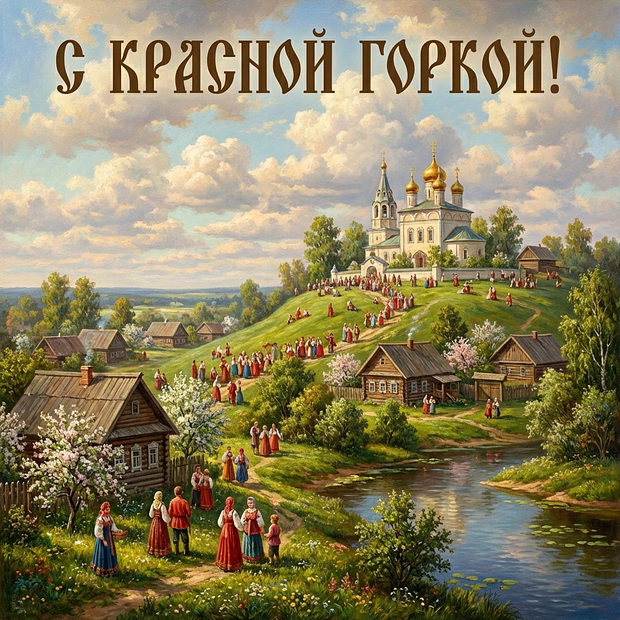 Бесплатная открытка с Красной горкой
