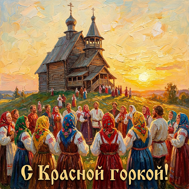 Скачать бесплатно открытку с Красной горкой
