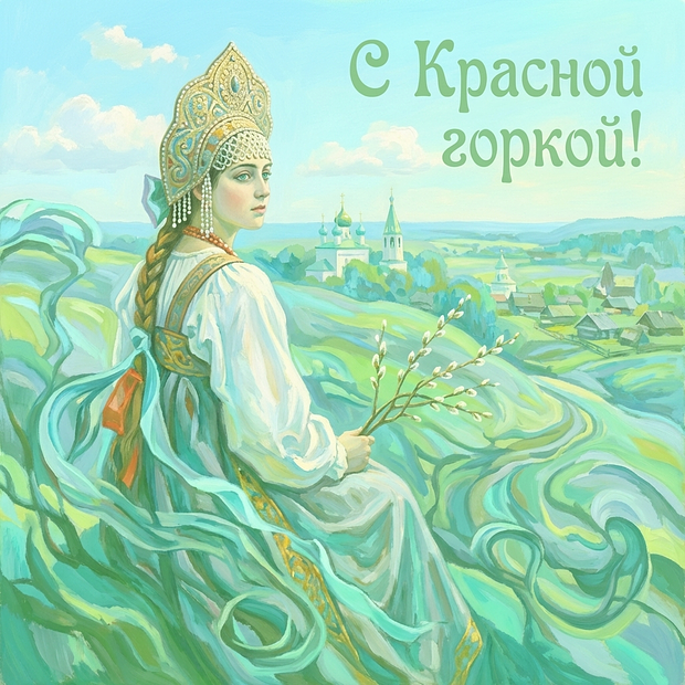 Скачать бесплатно открытку с Красной горкой
