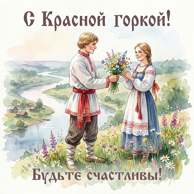 Бесплатная открытка с Красной горкой
