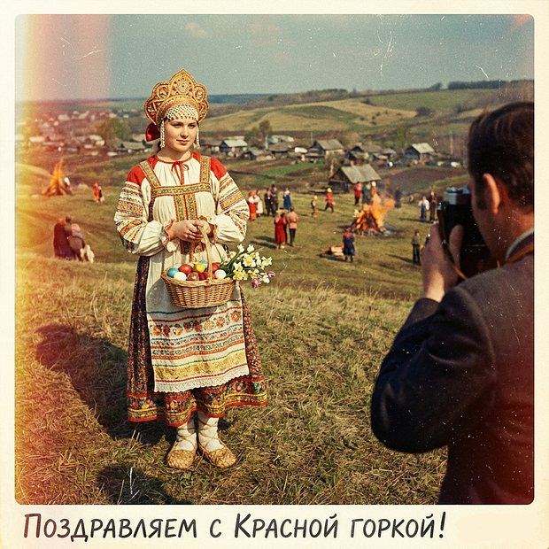 Открытка с Красной горкой

