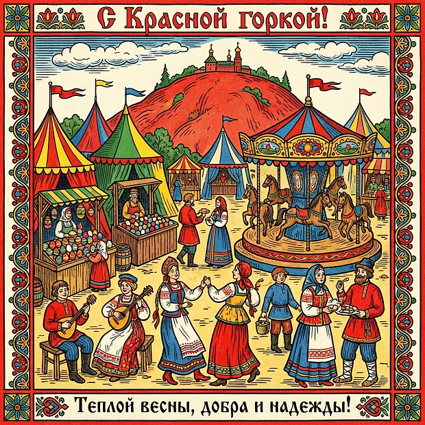 Скачать бесплатно открытку с Красной горкой
