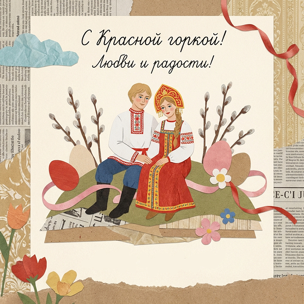 Открытка с поздравлением с Красной горкой
