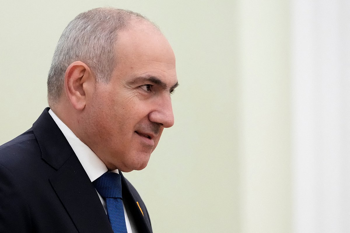 Премьер-министр Армении Никол Пашинян на встрече с президентом России Владимиром Путиным в Кремле в Москве, Россия, 1 апреля 2026 года