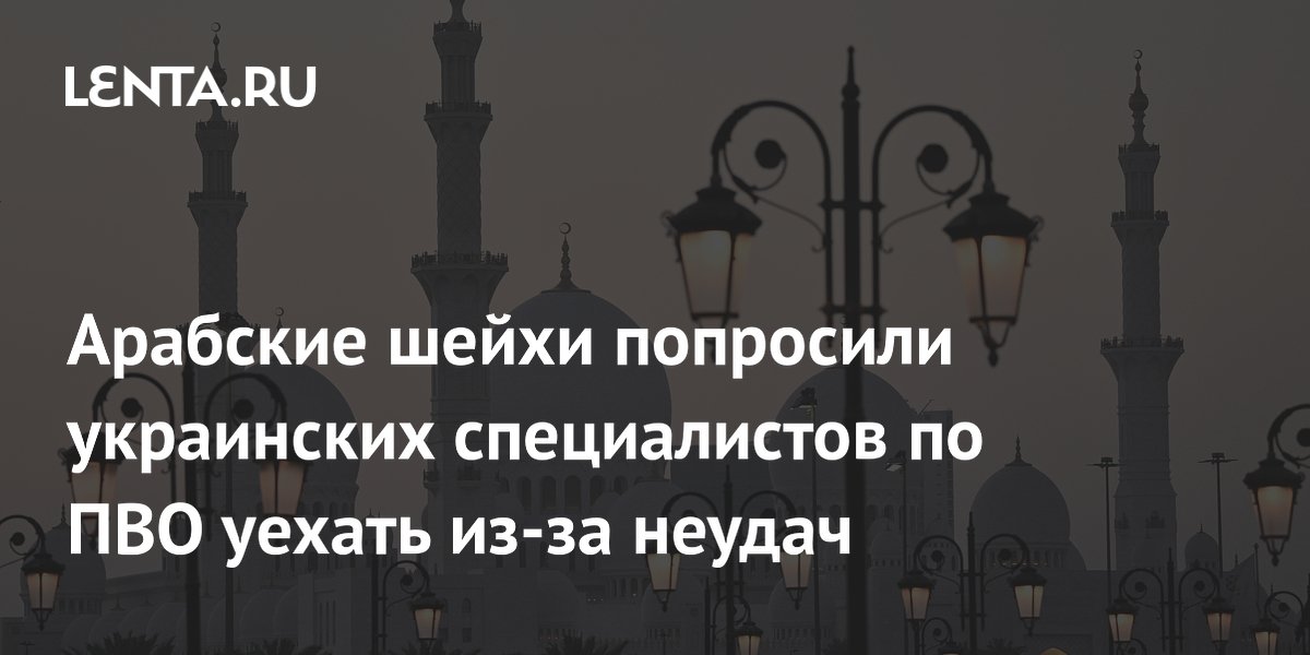 Арабские шейхи попросили украинских специалистов по ПВО уехать из-за неудач