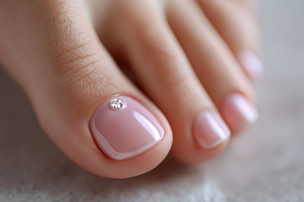 Небольшой кристалл у основания большого ногтя