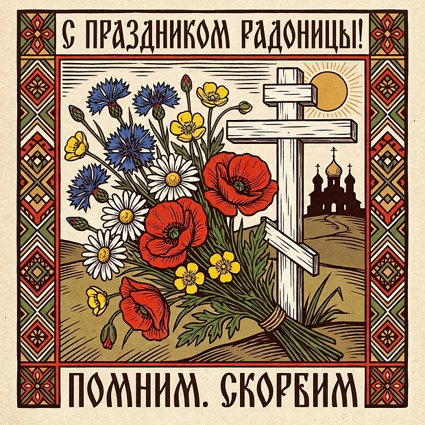 Открытка с теплыми словами на Радоницу
