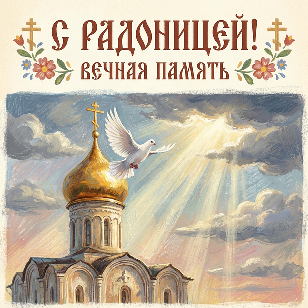 Светлая память! Открытка с душевными словами на Радоницу
