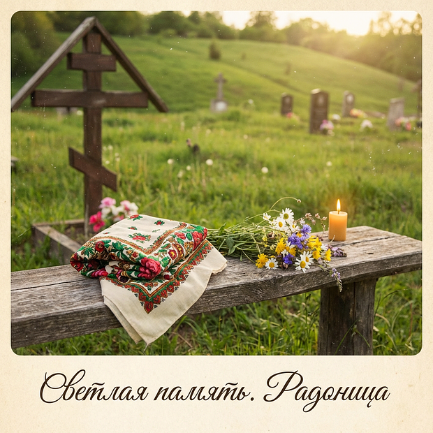Открытка с теплыми словами на Радоницу
