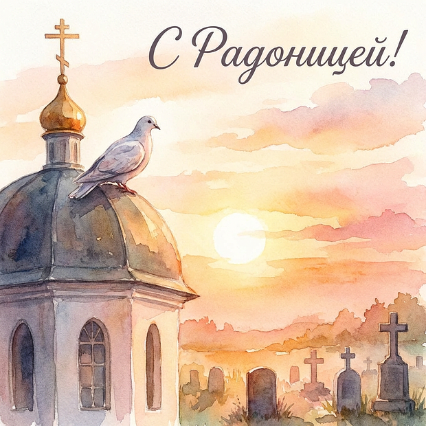 Открытка для дня поминовения Радоницы