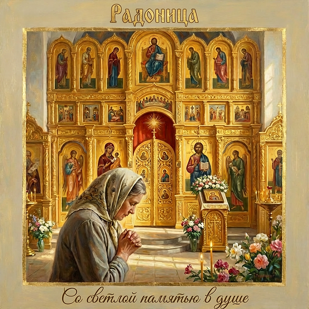 Открытка с теплыми словами на Радоницу
