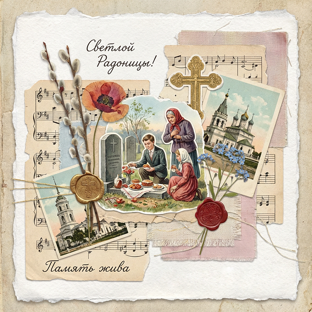 Картинка с душевными словами на Радоницу
