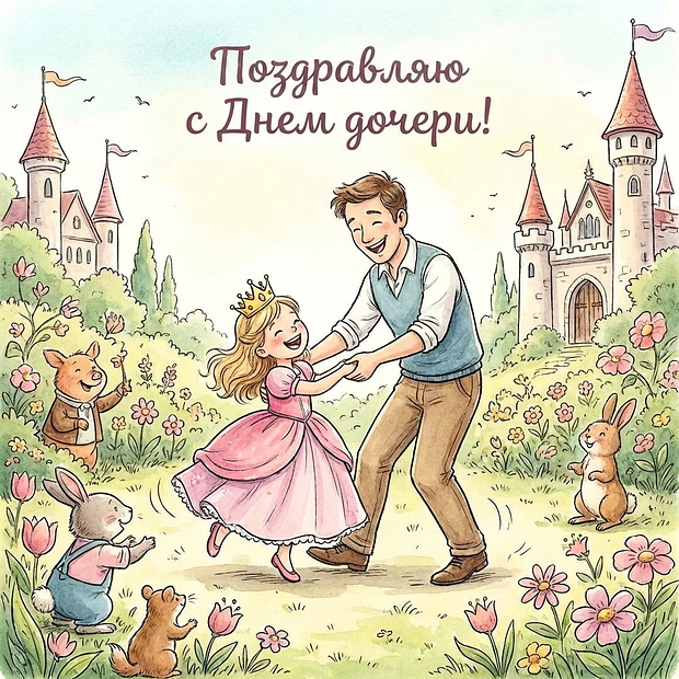 Открытка на День дочери от папы

