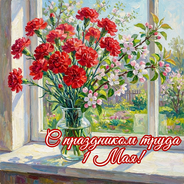 Открытка с Днем труда
