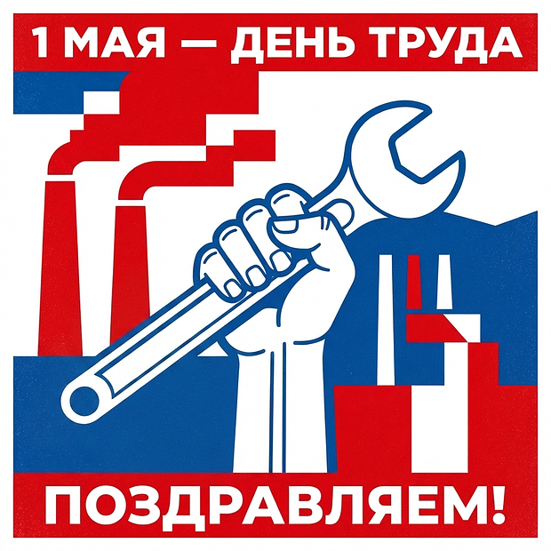 Советская открытка с Праздником весны и труда
