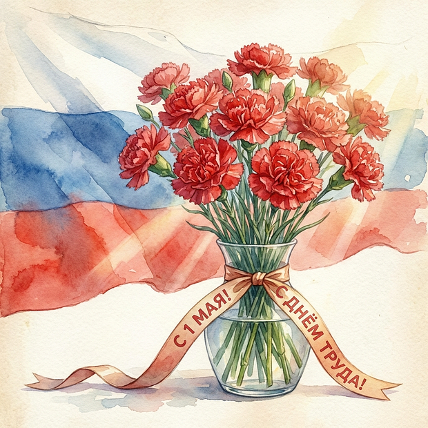 Открытка с 1 Мая
