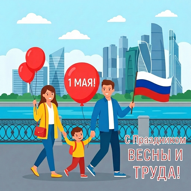 Открытка на Первомай
