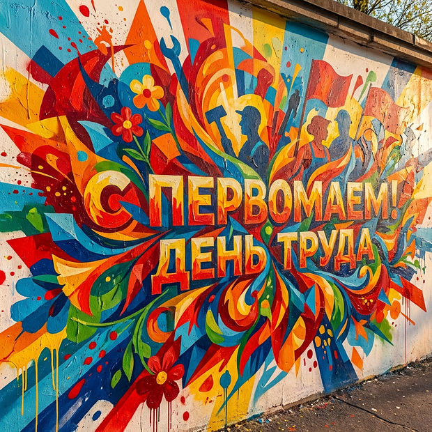 Открытка с 1 Мая
