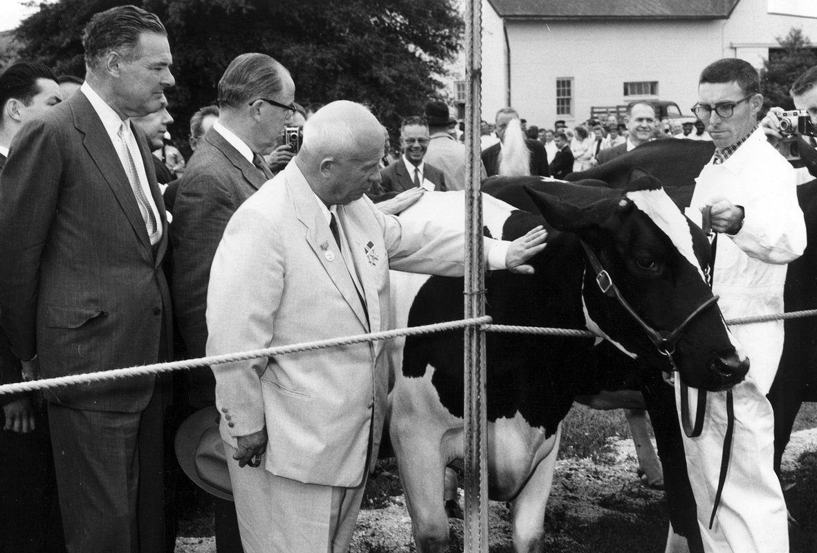 Никита Хрущев на животноводческой выставке в США, 1959 год