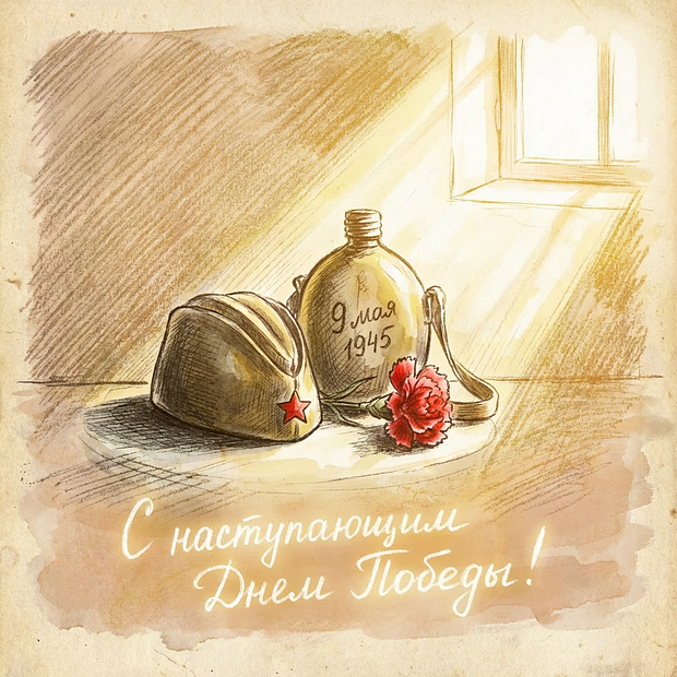 Открытка с наступающим Днем Победы

