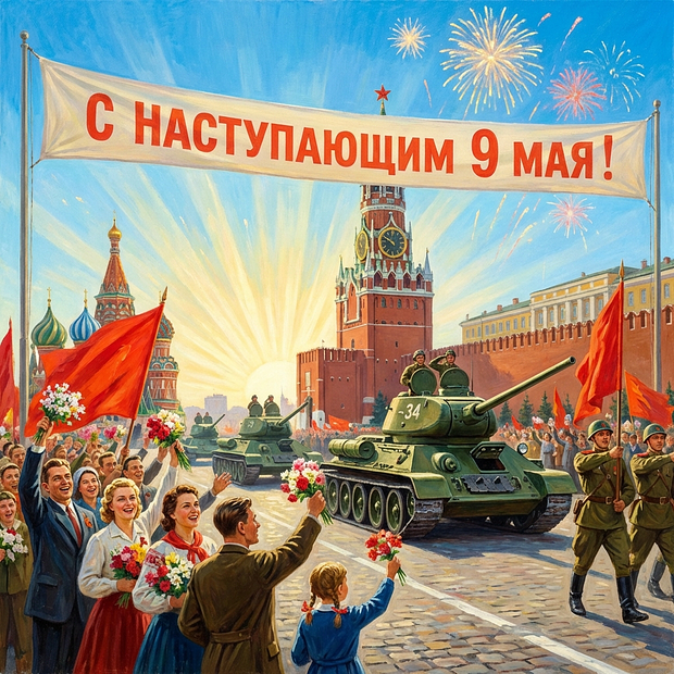 Картинка с наступающим 9 Мая
