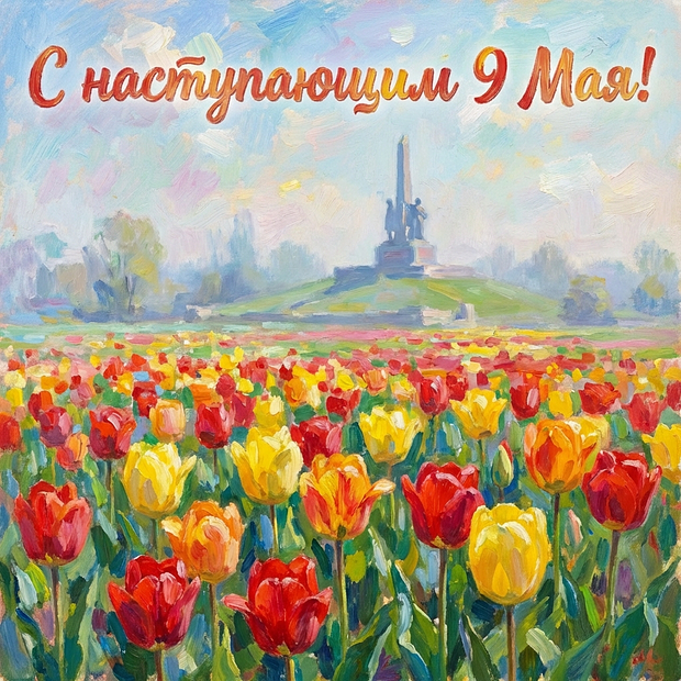 Открытка на наступающий День Победы


