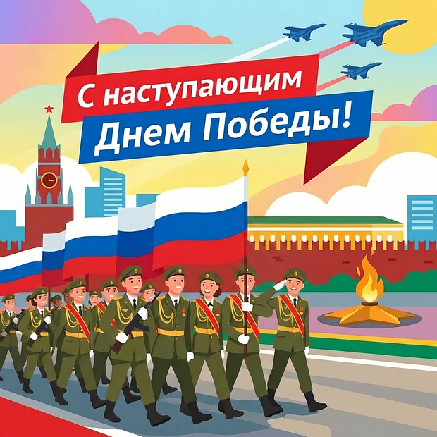 Открытка на наступающий День Победы

