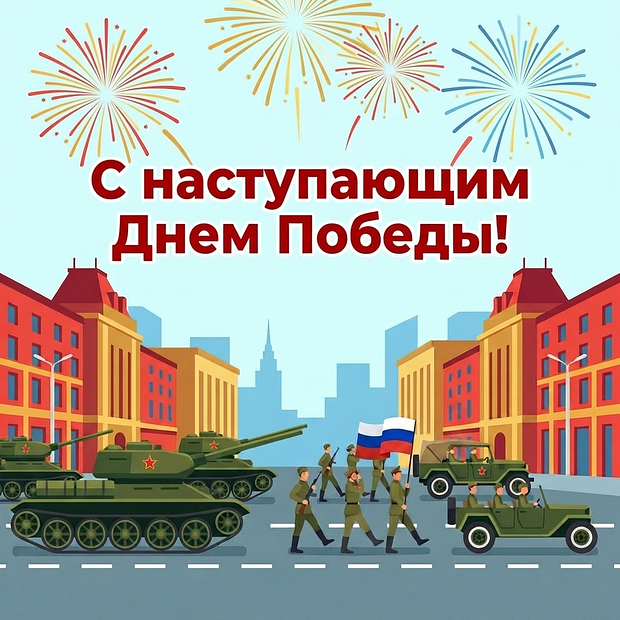 Открытка с наступающим 9 Мая
