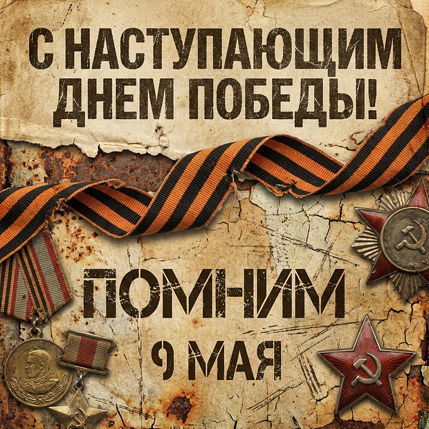 Картинка с наступающим 9 Мая
