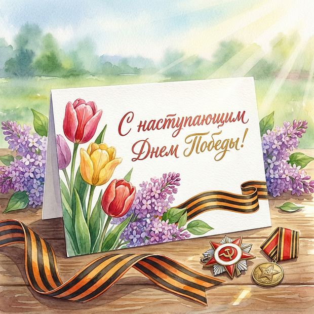 Открытка с наступающим Днем Победы
