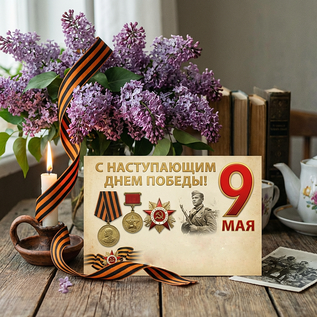 Открытка с наступающим Днем Победы
