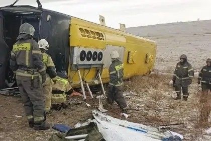 В Забайкалье перевернулся автобус с иностранцами
