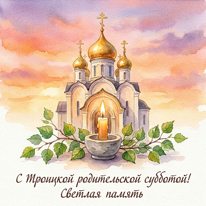 Открытка с надписью Троицкая родительская суббота